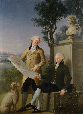 Józef Wall ,,Fryderyk Skórzewski z pełnomocnikiem Maciejem Grabowskim&amp;quot;, 1787; olej na płótnie, 135 x 97 cm, Muzeum Narodowe w Poznaniu